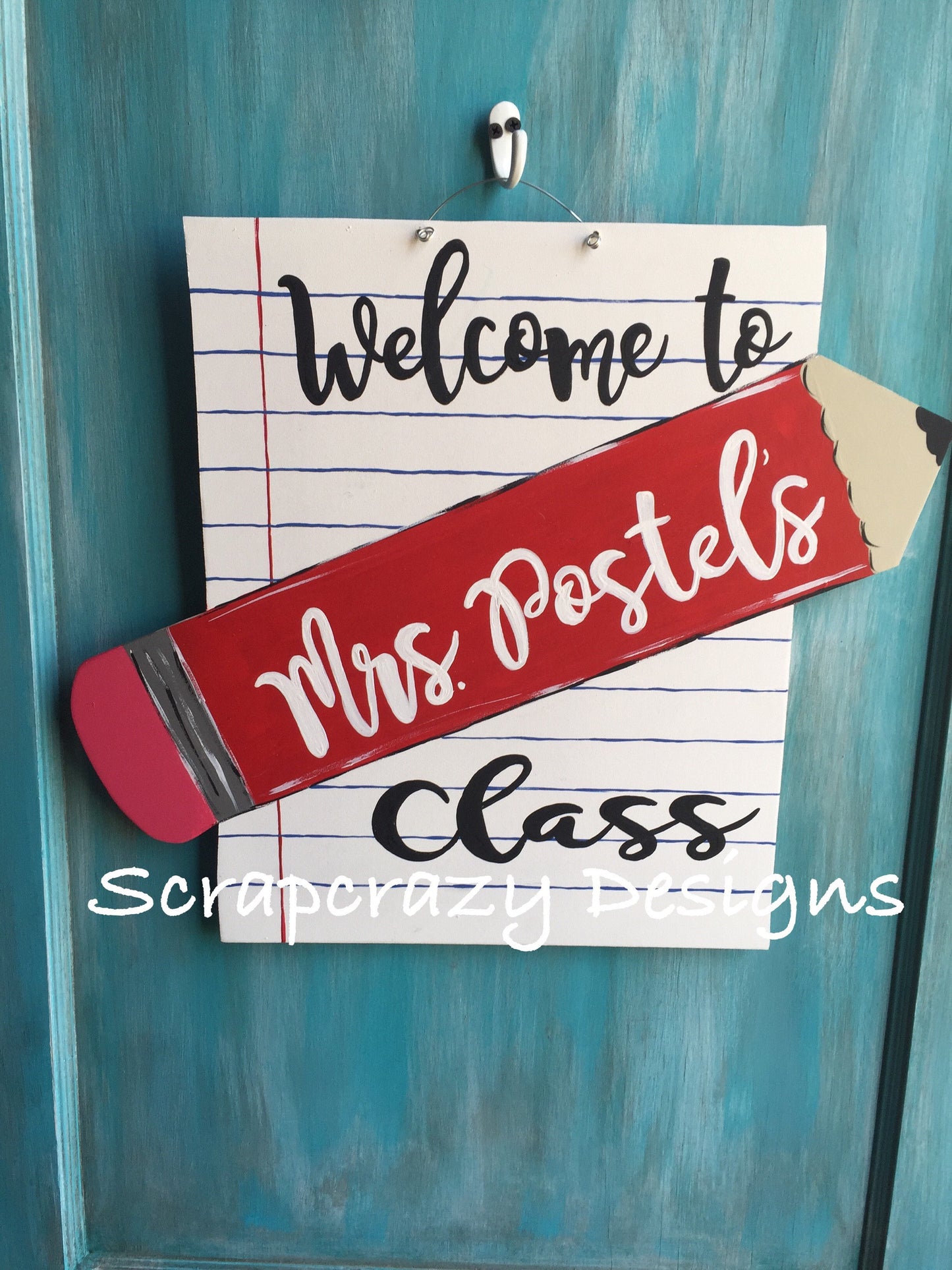 Teacher Door hanger, teacher, teacher gift, classroom decor, school, teacher decor, class decor, pencil paper door hanger