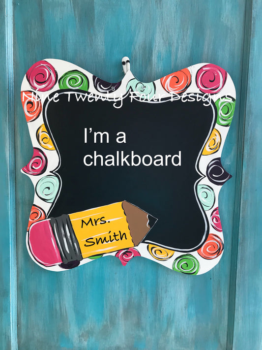 Teacher, teacher door hanger, classroom decor, chalkboard, teacher decor, teacher classroom, classroom, wood door hanger