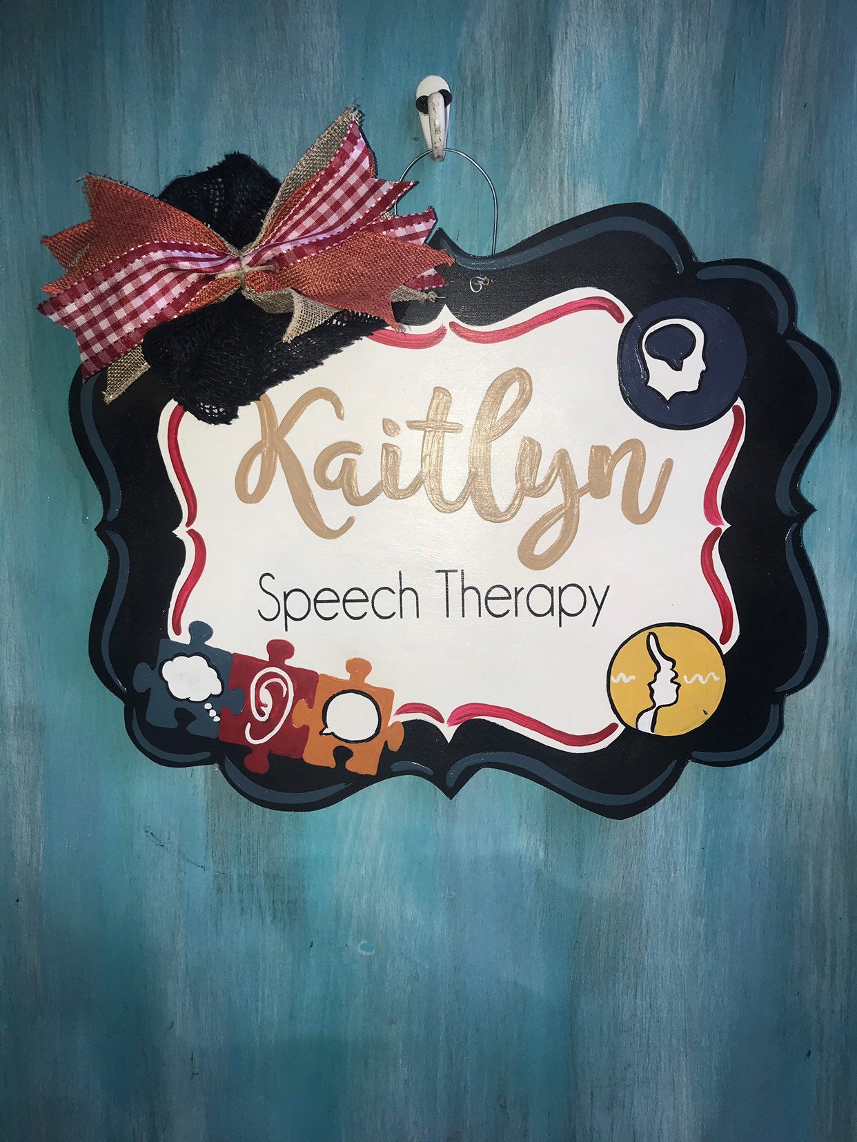 Speech Therapy Door hanger, speech, teacher gift, clinic decor, school, speech decor, school decor