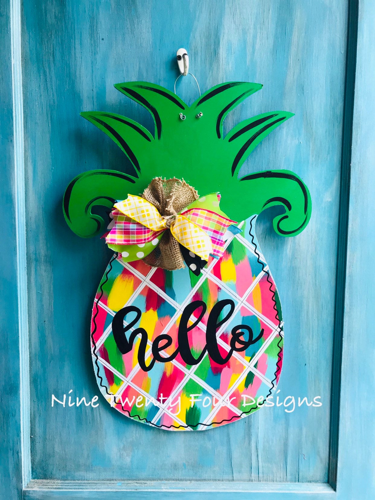 Multi color Pineapple Door hanger