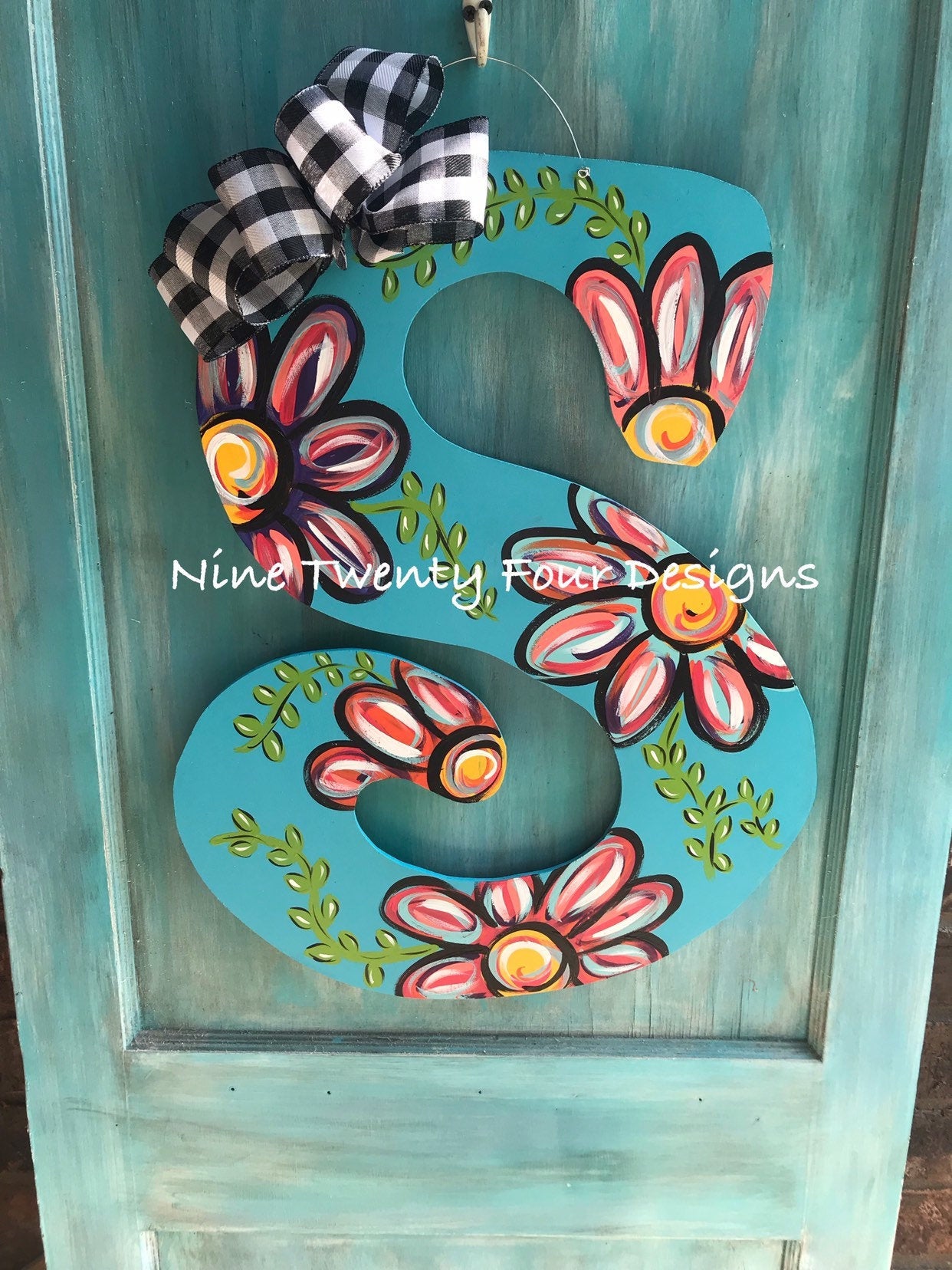 Letter Door Hanger, personalized door hanger, painted letted, hand painted door hanger
