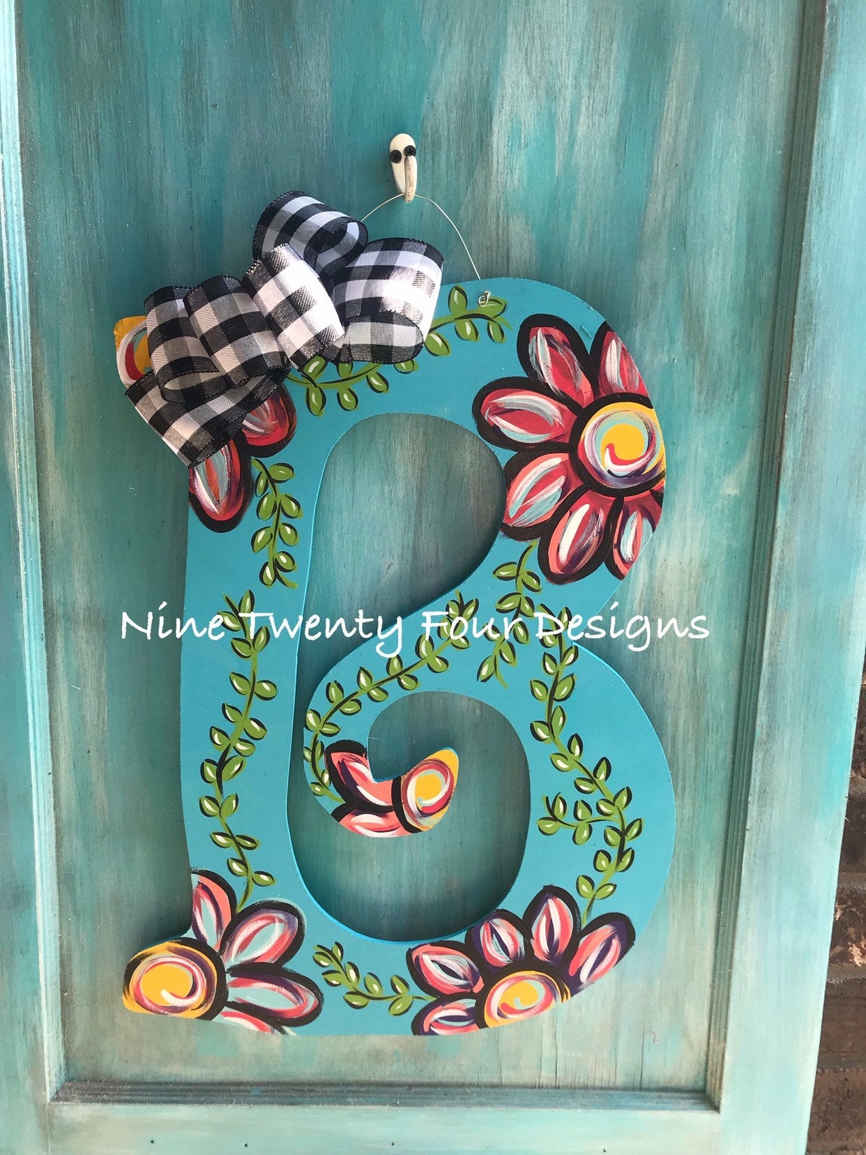 Letter Door Hanger, personalized door hanger, painted letted, hand painted door hanger