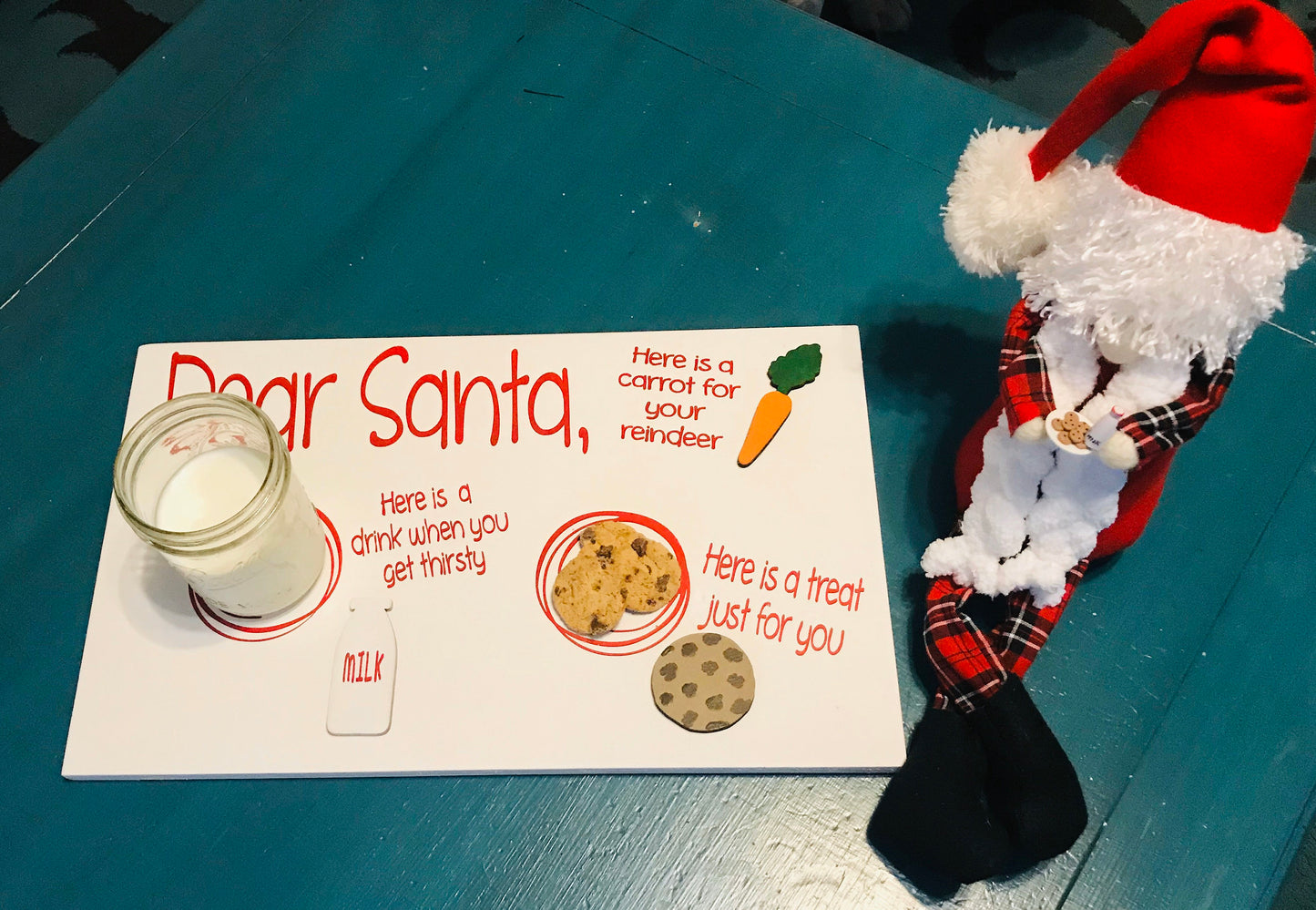 Santa snack tray, Cookies for Santa, Christmas decor ,3D signs, rae Dunn inspired decor, Christmas signs, Merry Christmas ,Santa,cookies