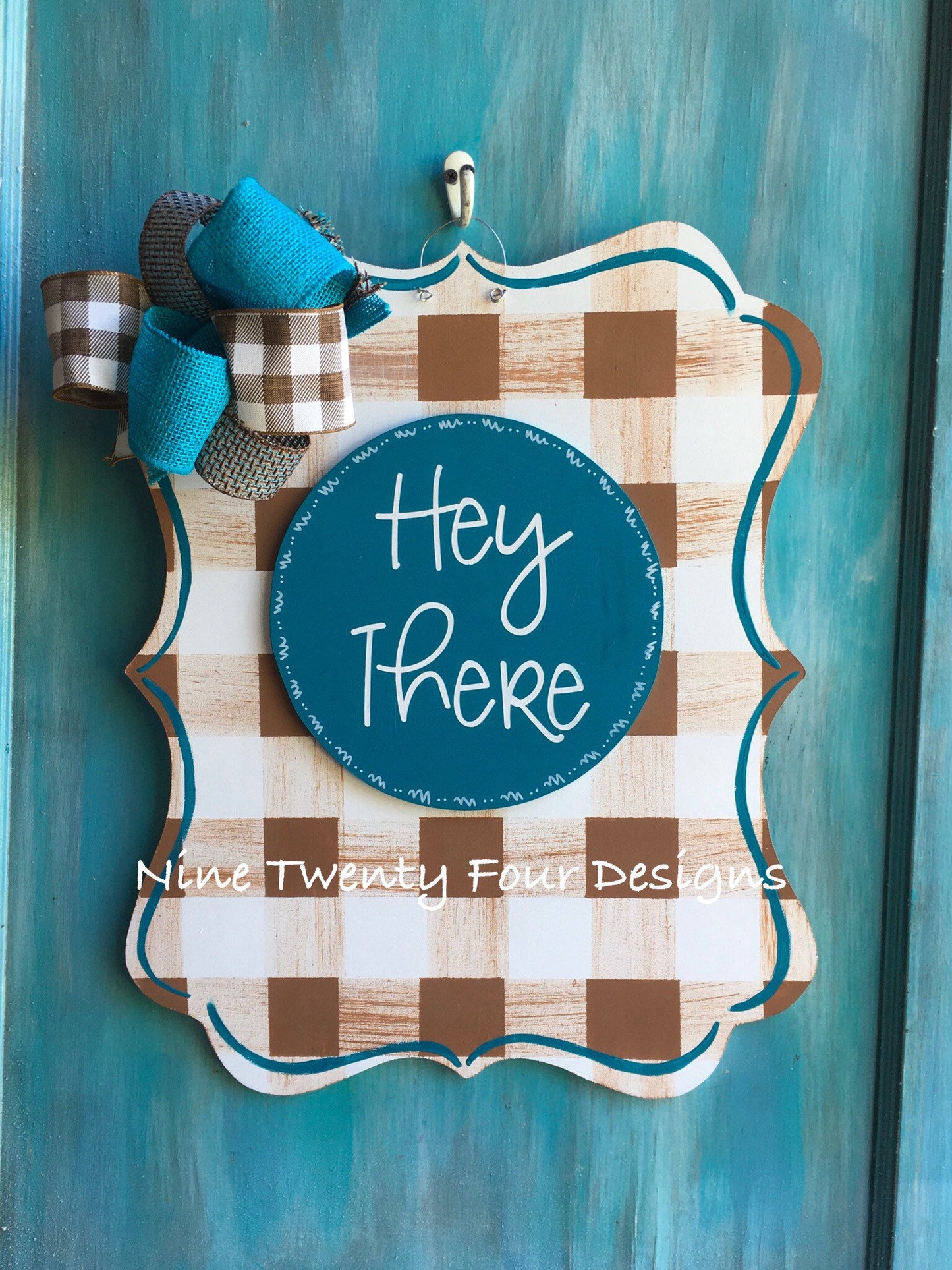 Hey There Plaid Decor, EVERYDAY Decor, Outdoor Decor, Door Decor, FRONT DOOR Decor, Door Hanger