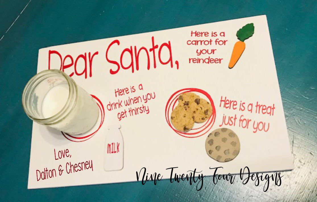 Santa snack tray, Cookies for Santa, Christmas decor ,3D signs, rae Dunn inspired decor, Christmas signs, Merry Christmas ,Santa,cookies