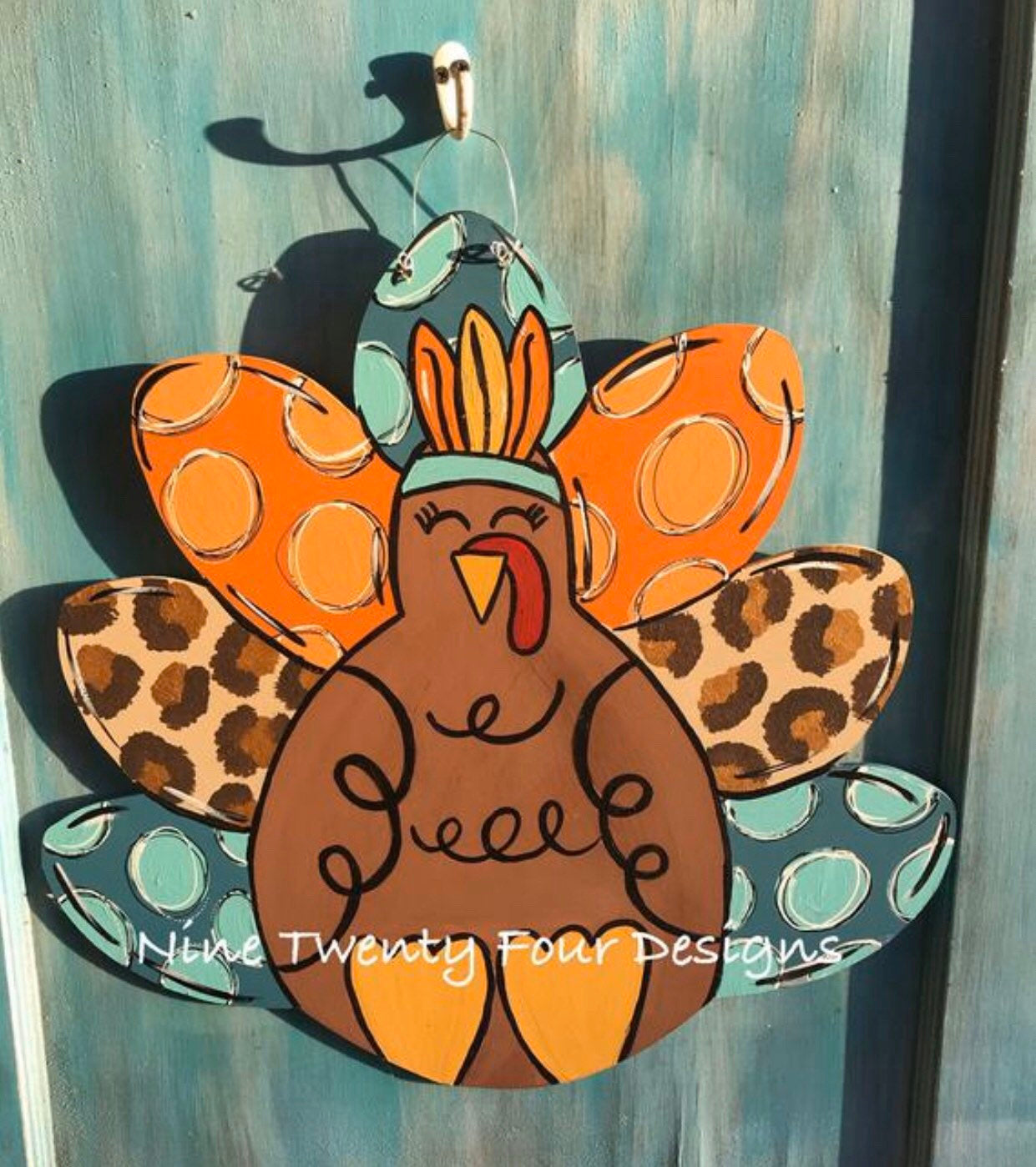 Multi color Turkey, door hanger, wood door hanger, thanksgiving decor, thanksgiving, turkey door hanger, turkey, thanksgiving