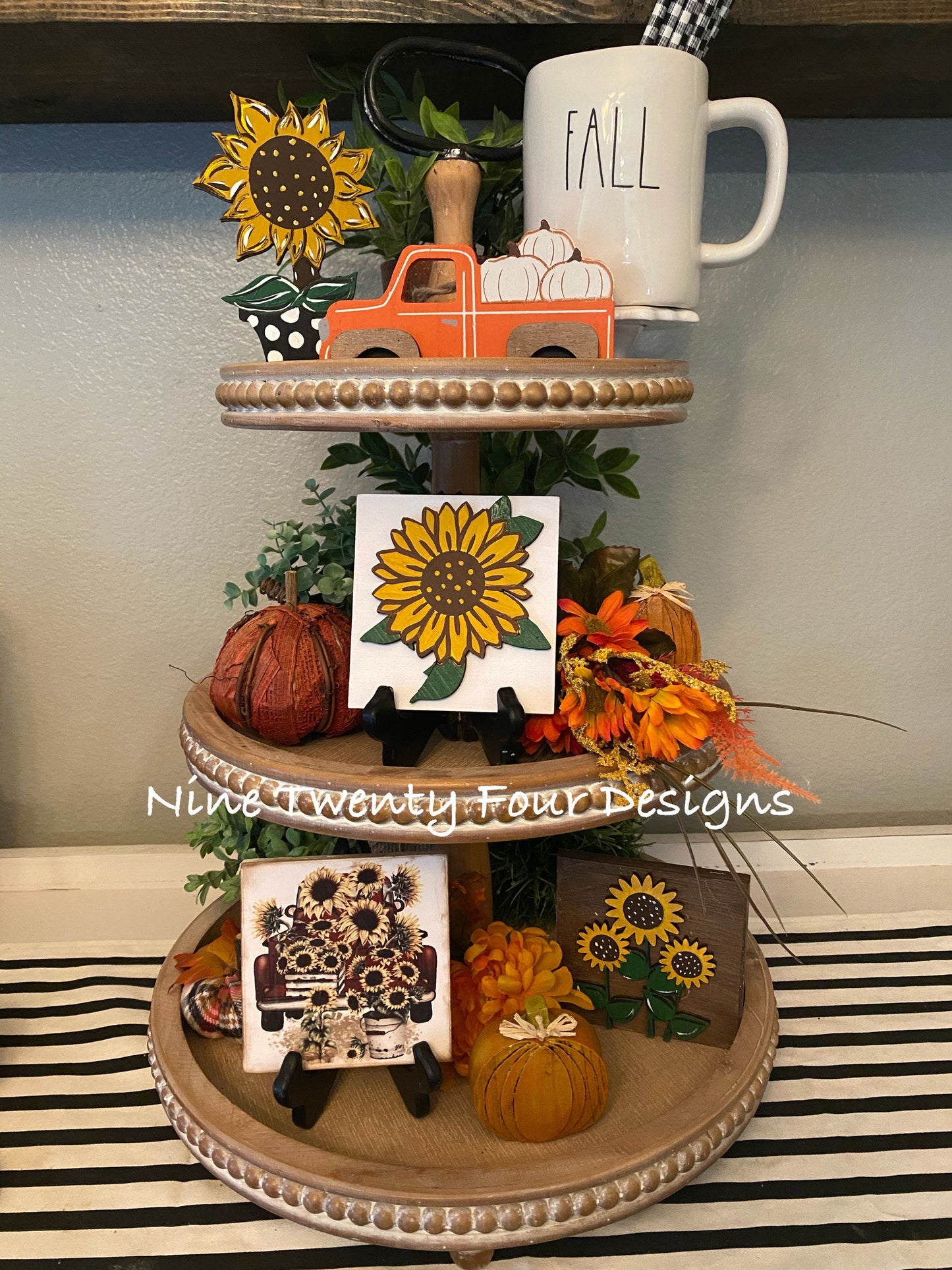 Sunflower tiered tray, Fall tiered tray set, fall tiered tray ,fall  decor