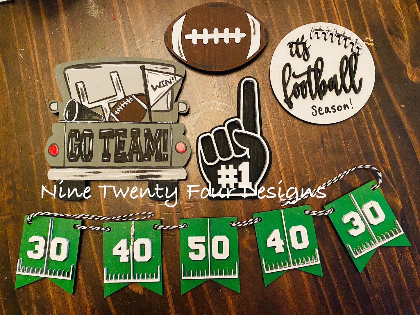 DIY Football tiered tray decor, Paint yourself kit
