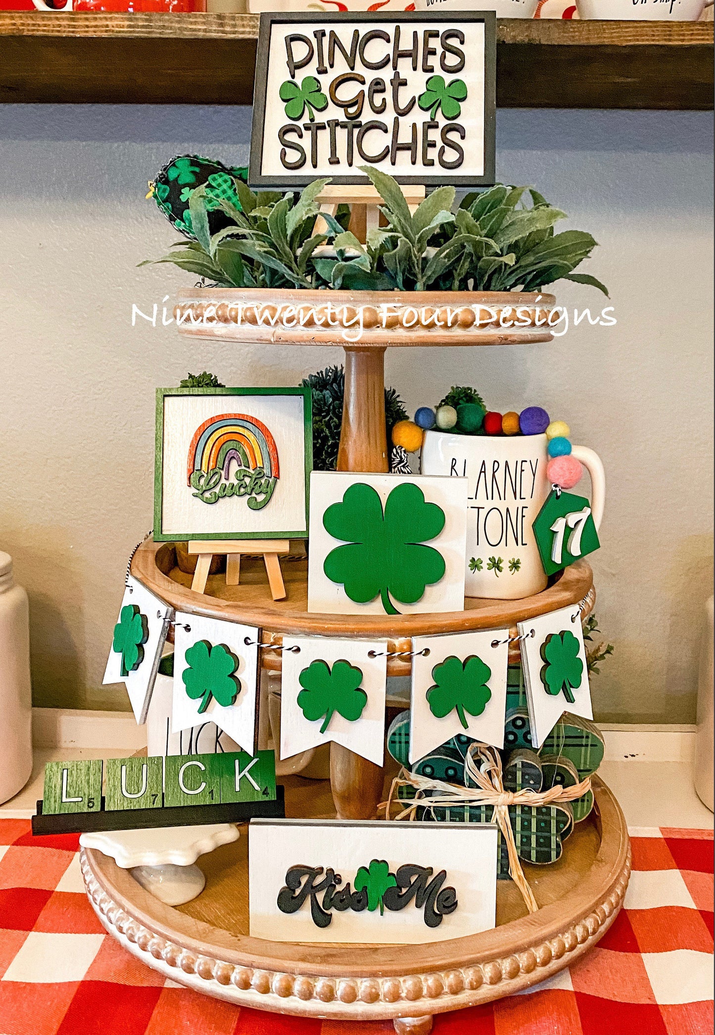 St. Patrick’s day  tiered tray, tray decor, tiered tray decor, St Patrick’s day, st pattys decor