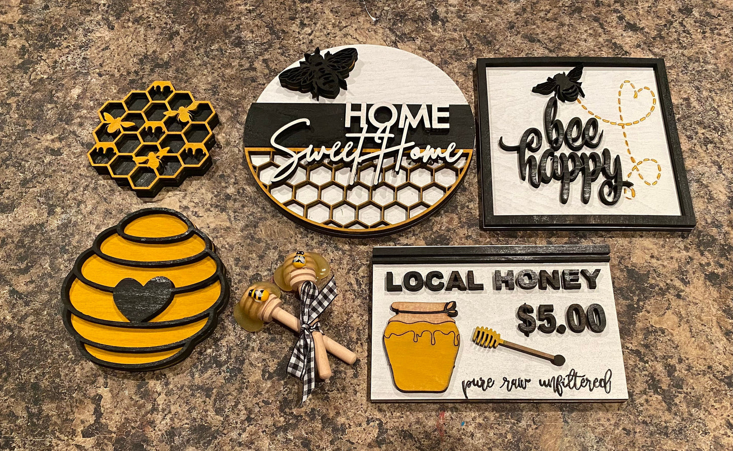 Bee Tray signs, Bee signs, Bee home decor, bee gnome