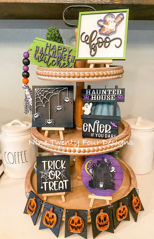 Trick or Treat Halloween tiered tray set