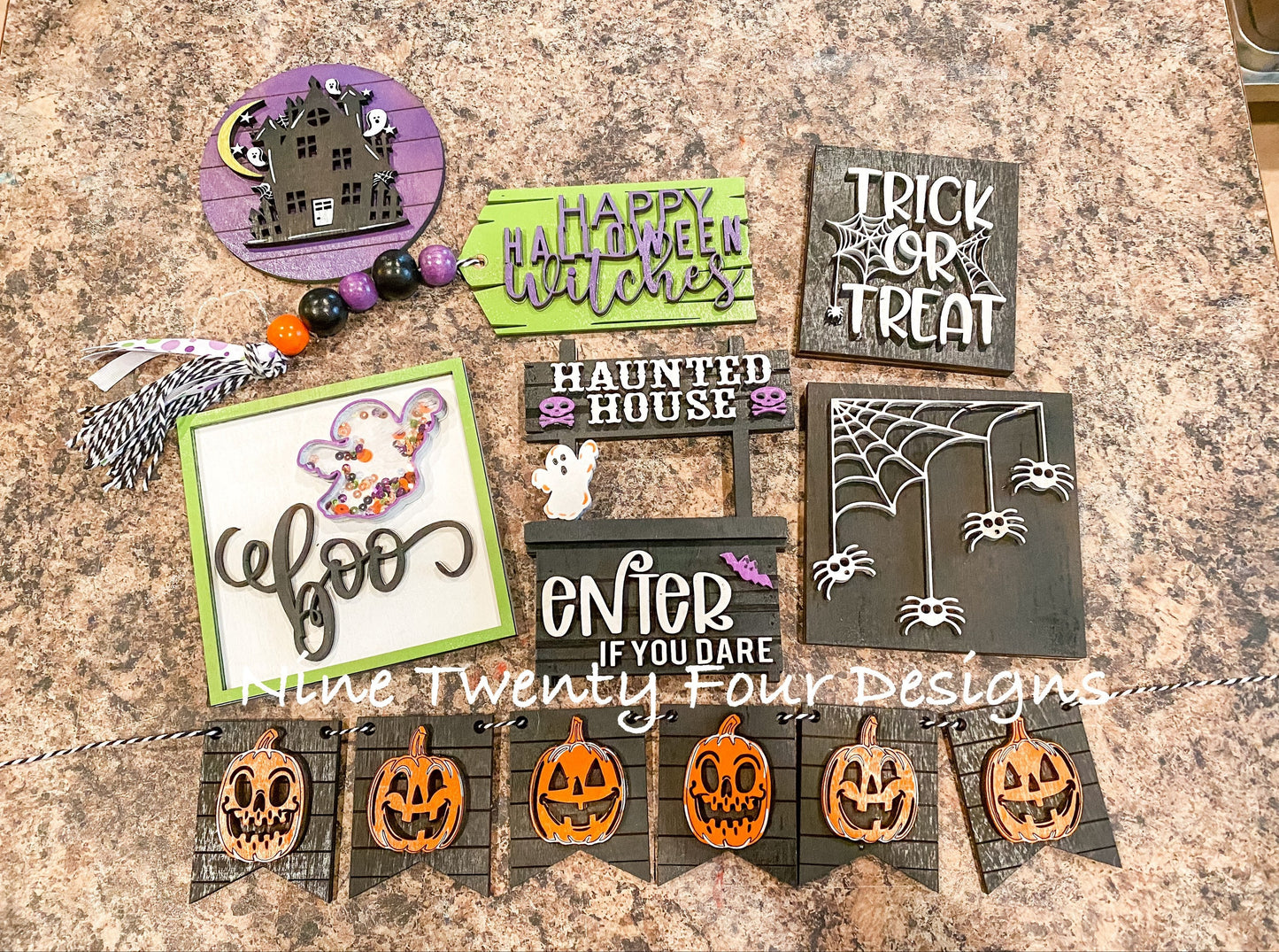 Trick or Treat Halloween tiered tray set