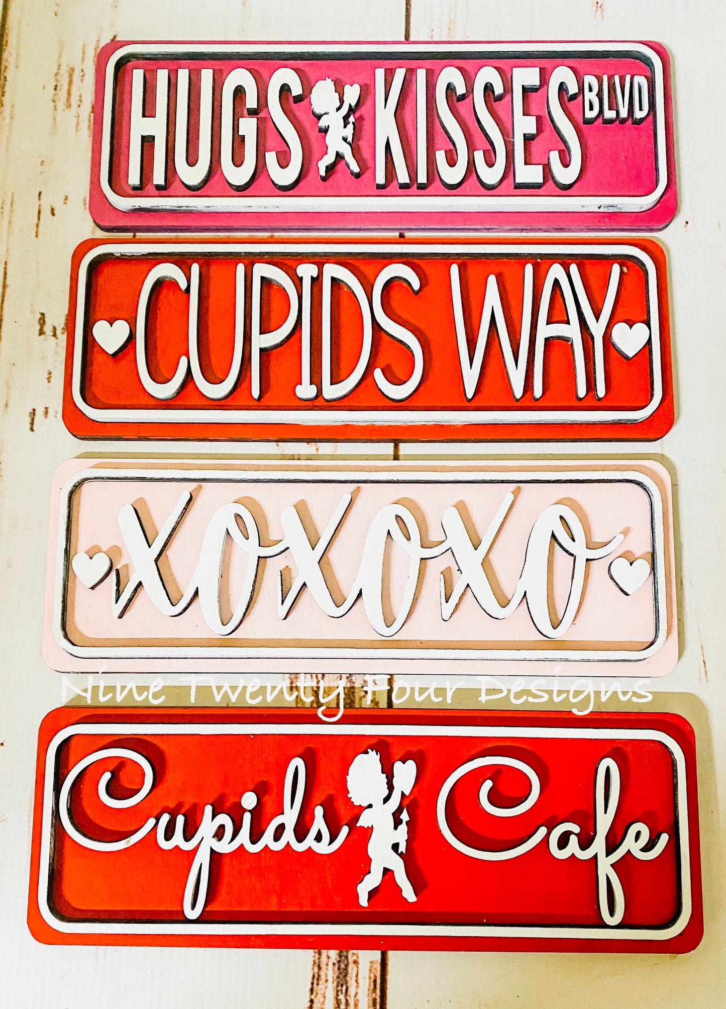 Valentines tiered tray, street signs, tray decor, tiered tray decor, Valentine’s, valentines decor