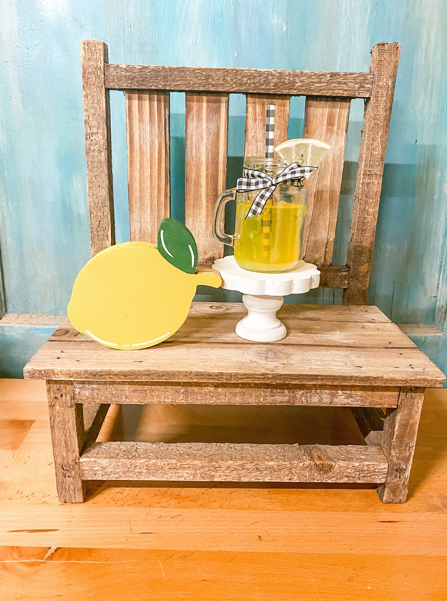 Faux Lemonade Drink | Fake Lemonade Jar |Faux Lemonade | Lemons Tiered Tray Decor| Fake Summer Drink| Lemon Decor| Summer Decor