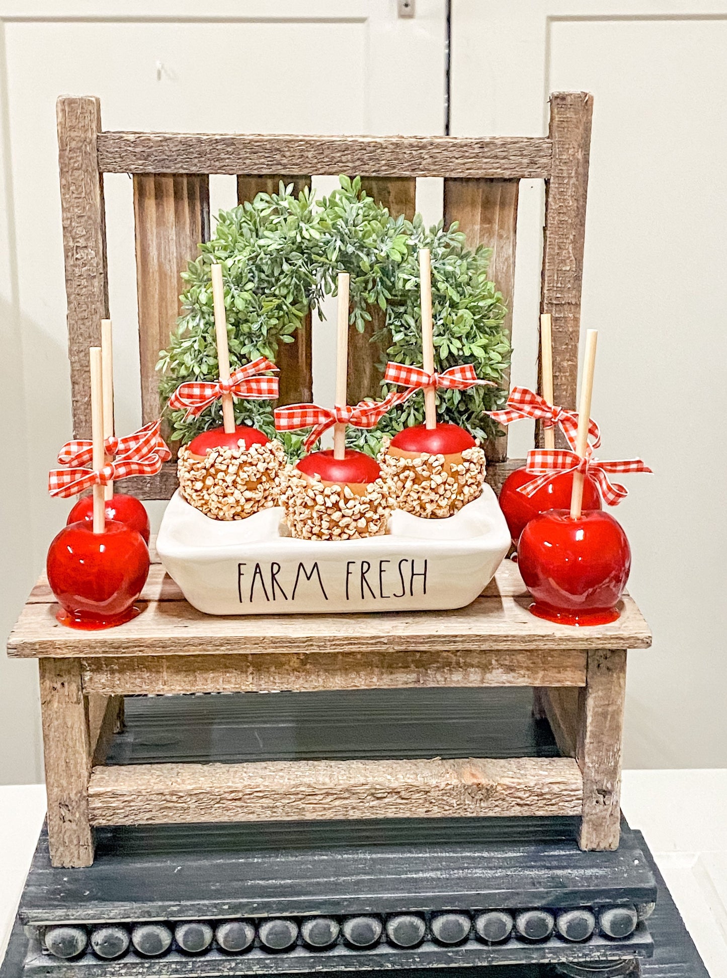 Caramel Apple,fresh apples, apples decor, tiered tray size, candy apples, caramel apples