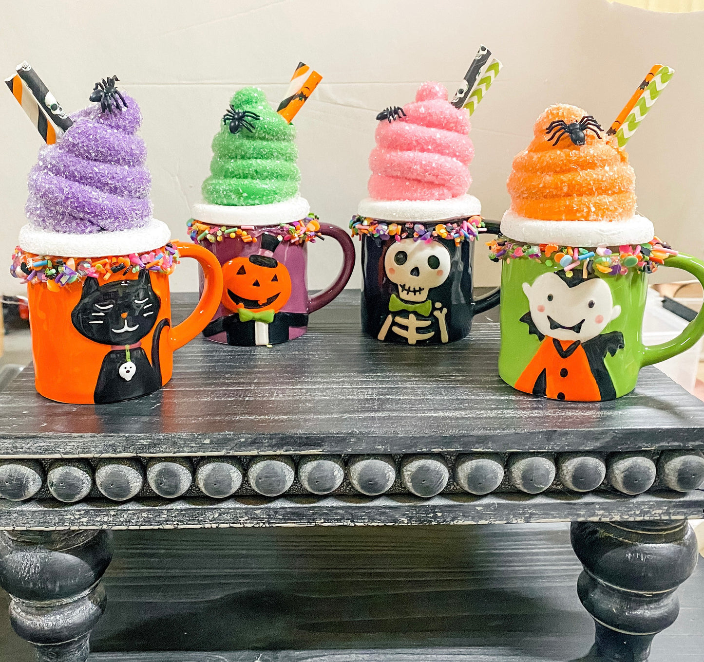 Faux mini mugs, halloween decor, halloween fake drink, halloween, expresso mug