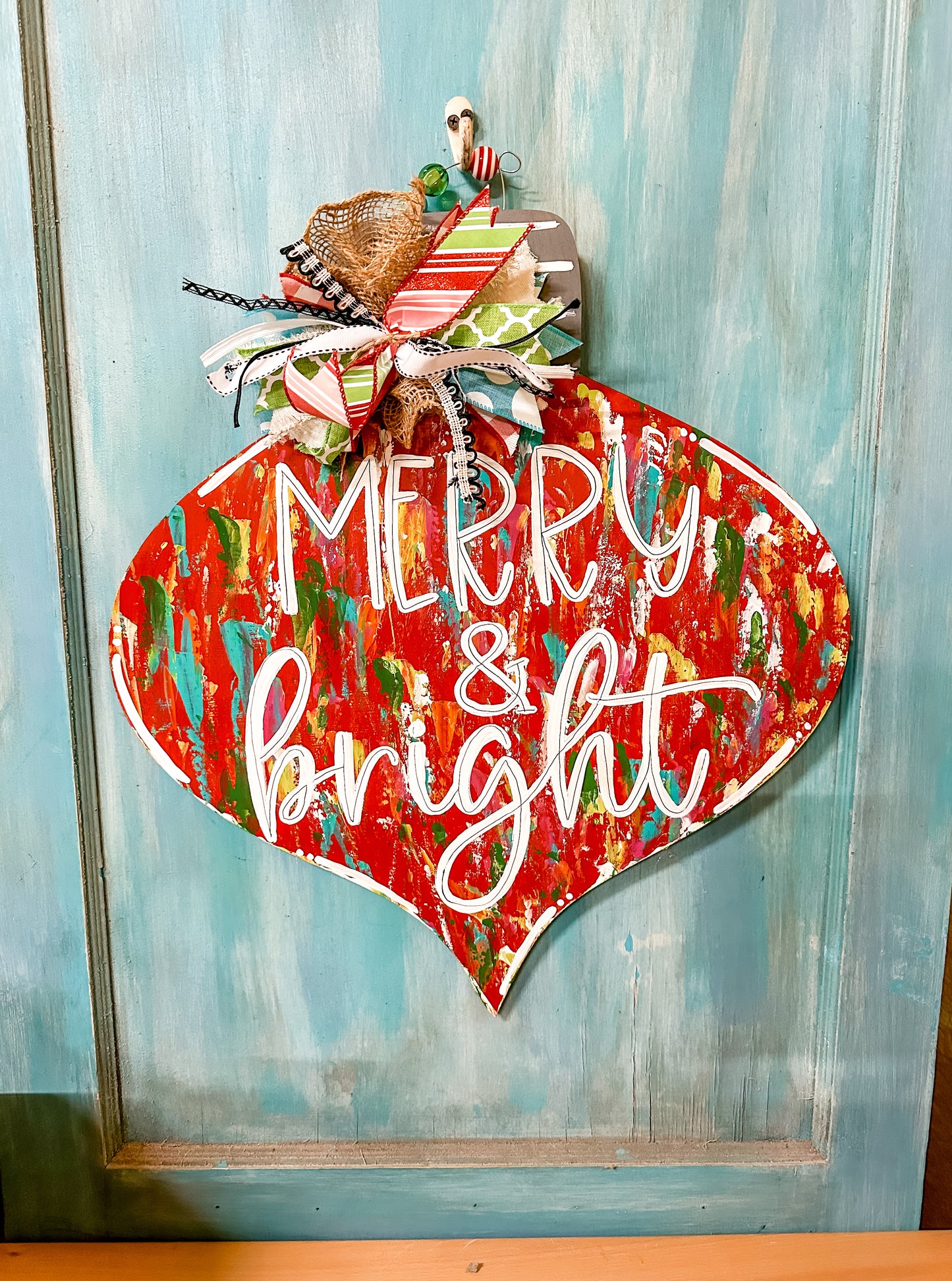 Merry & Bright Ornament Door Hanger