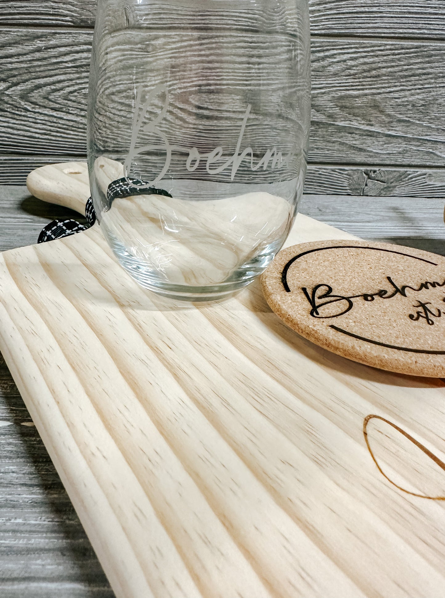 Wedding gift, Charcuterie board, Gift for newlyweds, House Warming, Personalized cutting board, etched wine glass